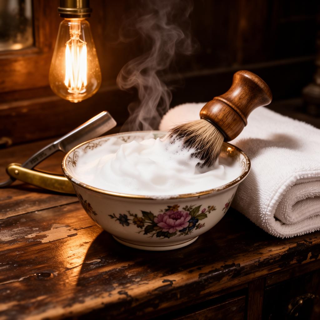 Hot towel straight razor shave